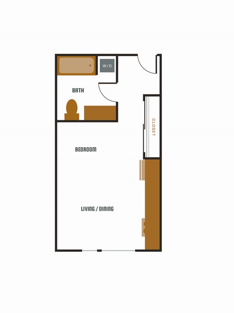 a floor plan of a house with a bedroom and a living room